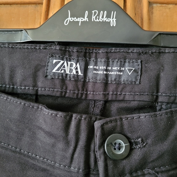 Zara Men's Skinny Stretch Chinos Denim Casual Pants in Black size 38 - Picture 4 of 11